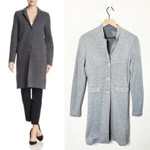 Majestic Filatures Longline Blazer Cashmere Cotton Gray Womens Size 3 / US M